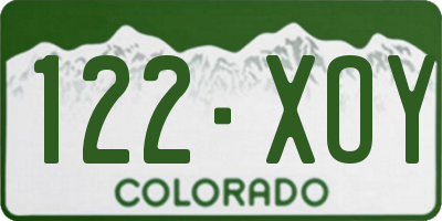 CO license plate 122XOY
