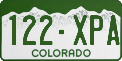 CO license plate 122XPA