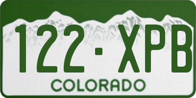 CO license plate 122XPB