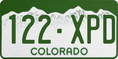 CO license plate 122XPD