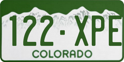 CO license plate 122XPE