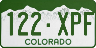 CO license plate 122XPF