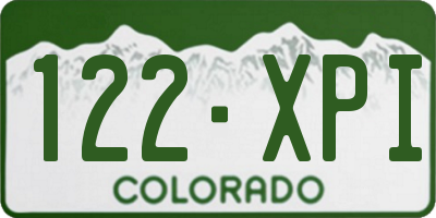 CO license plate 122XPI