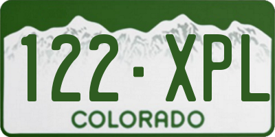 CO license plate 122XPL