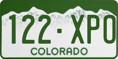 CO license plate 122XPO
