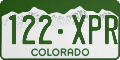 CO license plate 122XPR