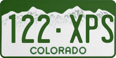 CO license plate 122XPS