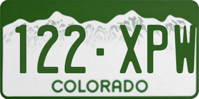 CO license plate 122XPW