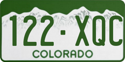 CO license plate 122XQC