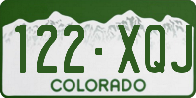 CO license plate 122XQJ