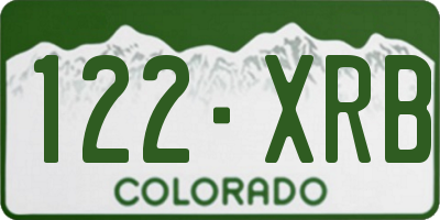 CO license plate 122XRB