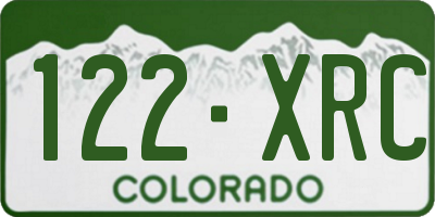 CO license plate 122XRC