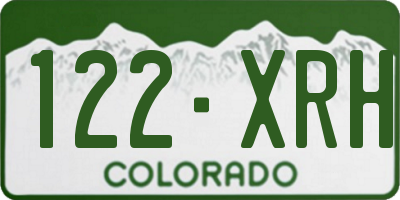 CO license plate 122XRH