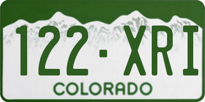 CO license plate 122XRI