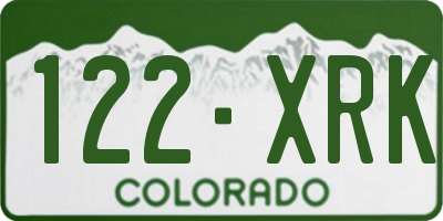 CO license plate 122XRK