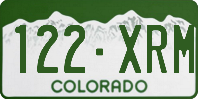 CO license plate 122XRM