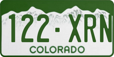 CO license plate 122XRN