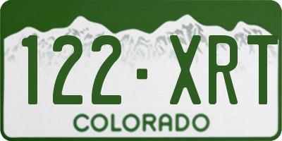CO license plate 122XRT
