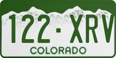 CO license plate 122XRV