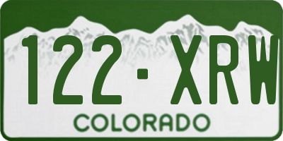 CO license plate 122XRW