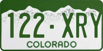 CO license plate 122XRY