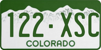 CO license plate 122XSC