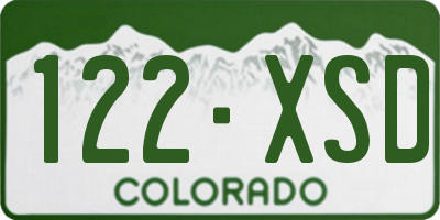 CO license plate 122XSD