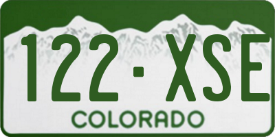 CO license plate 122XSE