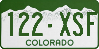 CO license plate 122XSF