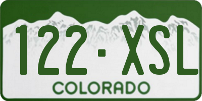 CO license plate 122XSL