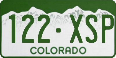 CO license plate 122XSP