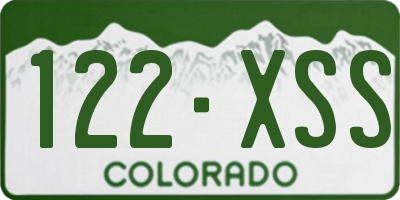 CO license plate 122XSS