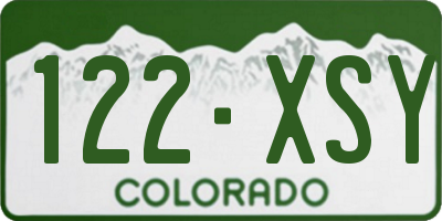 CO license plate 122XSY