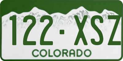 CO license plate 122XSZ
