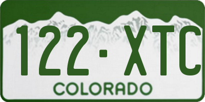 CO license plate 122XTC
