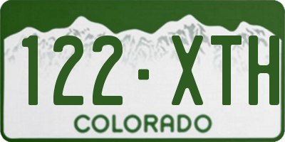 CO license plate 122XTH