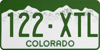 CO license plate 122XTL