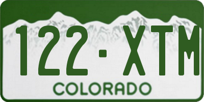 CO license plate 122XTM