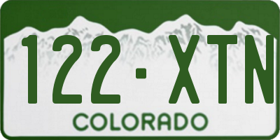 CO license plate 122XTN