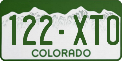 CO license plate 122XTO