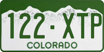 CO license plate 122XTP