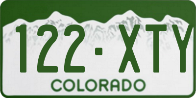 CO license plate 122XTY