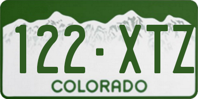 CO license plate 122XTZ