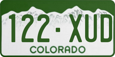 CO license plate 122XUD