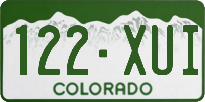 CO license plate 122XUI