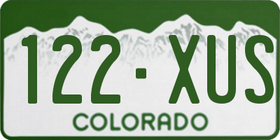 CO license plate 122XUS