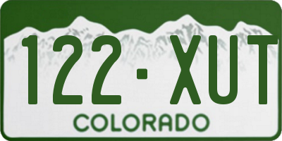 CO license plate 122XUT