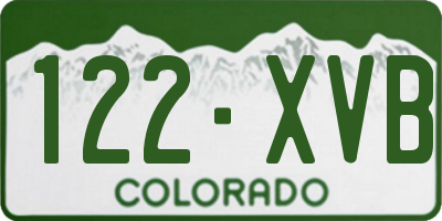 CO license plate 122XVB
