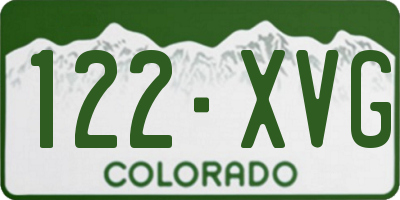 CO license plate 122XVG