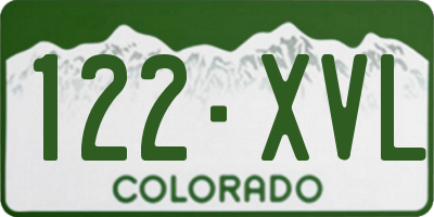 CO license plate 122XVL